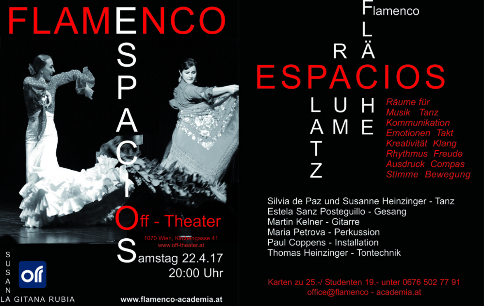 Konzertankuendigung Espacios Flamencos Susana la gitana rubia